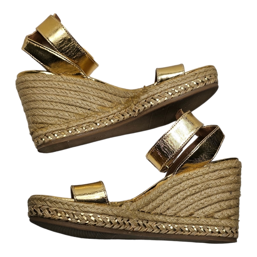 Lilly Pulitzer Gold Wedge Heel Shoes 6M - Picture 5 of 11